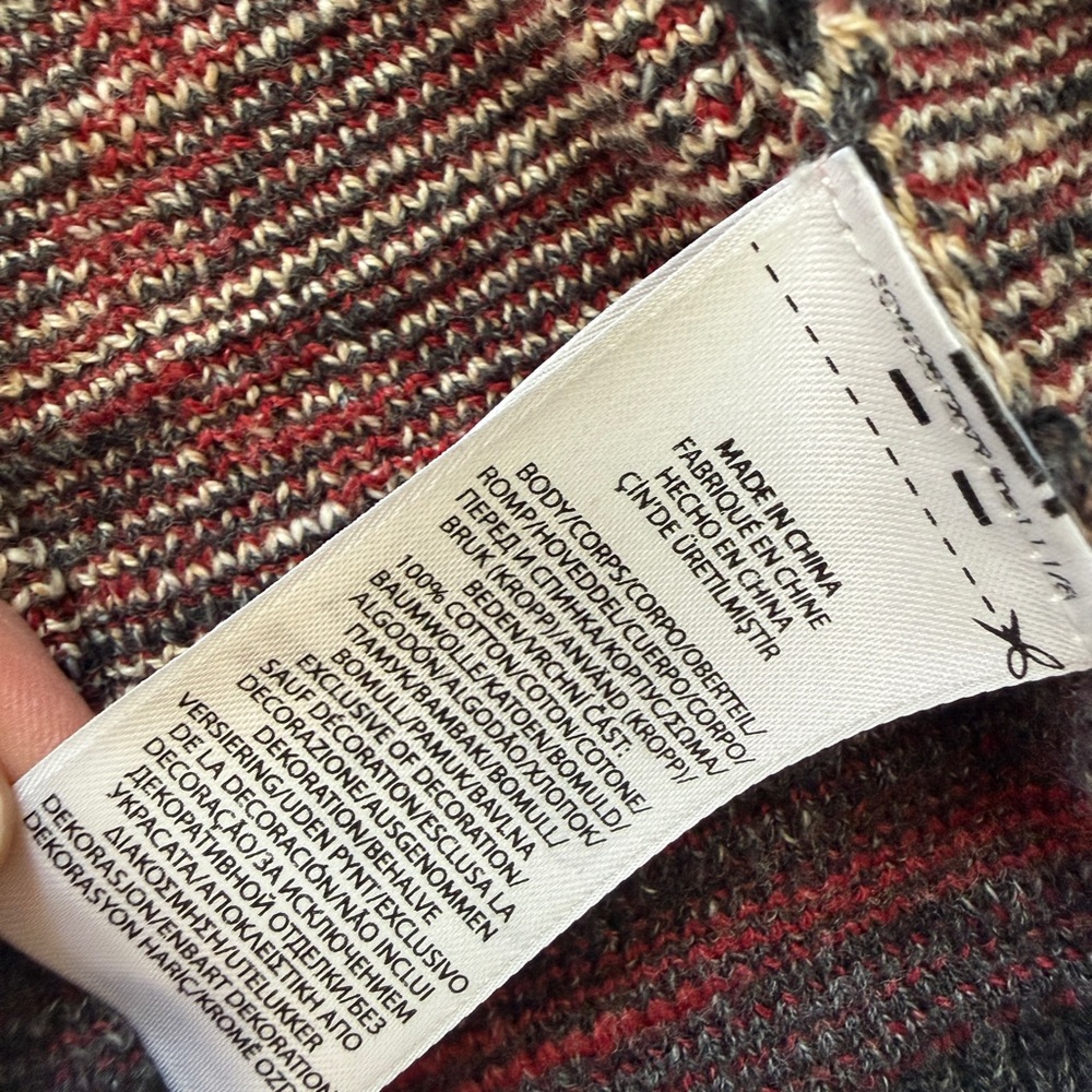 Ralph Lauren Red and Cream Aztec Cardigan Size M - Picture 8 of 14